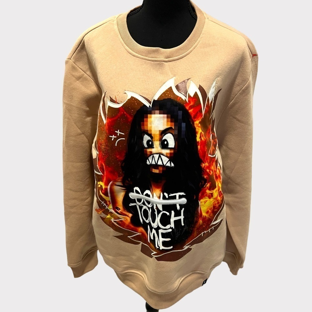 FatGuap Black Sweatshirt Don't Touch Me Size Large NWT